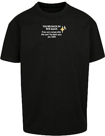 Mister Tee Men's Intepol Oversize Tee, Black, XS