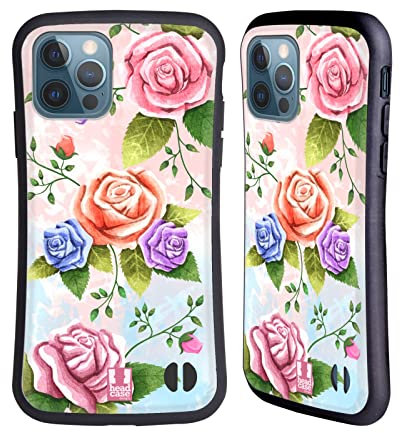 Head Case Designs Rose Florals Organique Coque Hybride Compatible avec Apple iPhone 12 / iPhone 12 Pro