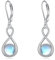 Mondstein Ohrringe für Damen 925 Sterling Silber Irischen Keltischen Knoten Ohrringe Leverback Schmuck Geschenke (J-Unendlicher Mondstein)