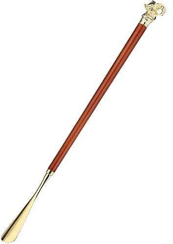 Chausse-Pieds Cuillère À Chaussures À Tête d'animal, Chausse-Pied Long Manche pour Seniors, Lève-Chaussures Robuste en Hêtre en Alliage De Zinc, Aide-Chaussures De Luxe Léger, avec Sac en Coton (Colo