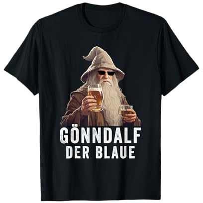 Gönndalf der Blaue Bierdrinker Saufen Beer T-Shirt