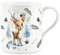 Christmas Reindeer Mug - Xmas Festive Novelty Mug Gift - Small Bone China White Mug Coffee/Tea Present
