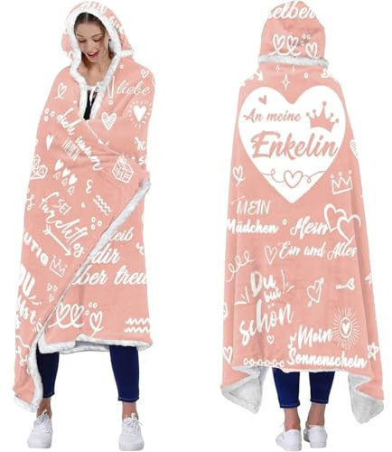 ACCZ Tragbare Decke Mit Ärmeln - Geschenk für Enkelin von Oma Opa, 18. Geburtstag Mädchen, Weihnachten Abschluss-Geschenk
