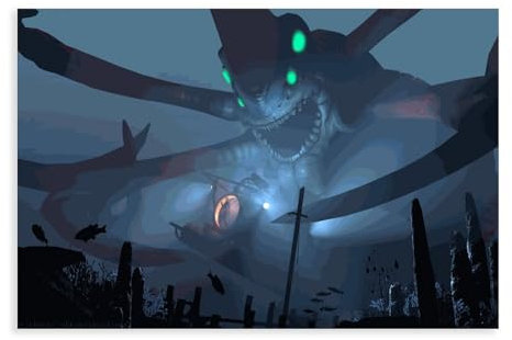 OakiTa Subnautica Poster 3 Leinwand Poster Wandkunst Dekor Druck Bild Gemälde für Wohnzimmer Schlafzimmer Dekoration ungerahmt 20 x 30 cm