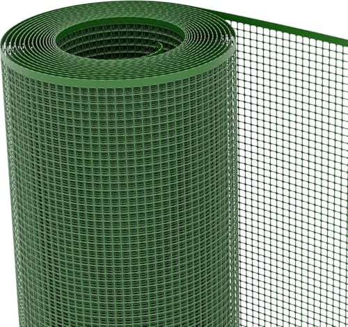 Malla Rejilla Jardín PVC Terrazas y Balcones | Red para Jardín | Resistente y Fácil de Instalar | Ancho 1m [Rollo 30m] Verde 9mm