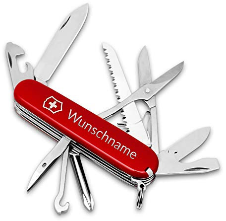 Victorinox Fieldmaster Schweizer Taschenmesser personalisiert mit Namen/Multitool Outdoor und Camping / 15 Funktionen mit Säge und Schraubendreher/Swiss Knife/Geschenke für Männer