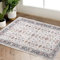 TOPICK Fußmatte Eingangsbereich Teppich Faltbar Dünner Waschbar Vintage Blumendruck Rutschfester Küche Badezimmer Wohnzimmer Schlafzimmer 60x90cm Braun