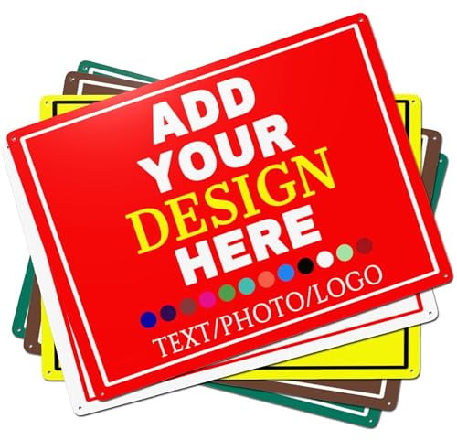 LLLGSH Individuelles Metallschild - Blech-Schild selbst gestalten - personalisiertes Blechschild - für Wand im Freien, drinnen, Straße, Büro, Zuhause, Bar, Man Cave Decor