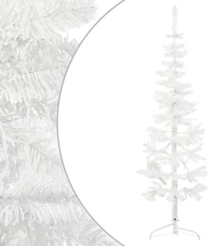 Home Outdoor OthersSchmaler künstlicher halber Weihnachtsbaum mit Ständer, weiß, 120 cm