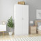 Willood Kleiderschrank Kleiderschrank für das Schlafzimmer Wohnzimmer 90x52x200cm Hochglanz-Weiß Holzwerkstoff