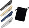 TRKETK 4 Pièces Pinces à Cravate pour Homme Style Long avec 1 Pince à Cravate Sac de Rangement Pince à Cravate Tendance Pince à Cravate Cuivre Épingles à Cravate pour Fête de Mariage Affaires