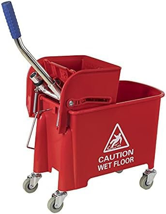Kentucky Wringer 31L Mop Bucket on Wheels Commercial Cleaning (RED)