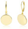 Gold Ohrringe für Damen, Hängende Ohrringe Hypoallergene 14K Gold Flache Runde Tropfenohrringe Hängende Ohrring Geometrische Hängeohrringe für Damen Mädchen