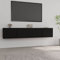 Canditree 160 cm Floating TV Cabinet, Floating TV Stand with Storage, Wall Mounted TV Cabinet Entertainment Center for Living Room (Black)