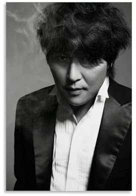 LAIRIBA Poster, berühmter koreanischer Schauspieler, Song, Kang-Ho, Schwarz-Weiß, Prominente, dekorative Gemälde, ungerahmt, 40 x 60 cm