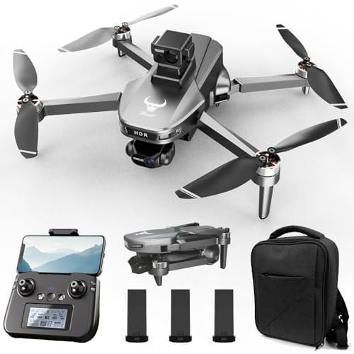 X-Verse ZLL SG109 MAX2 Drohne mit Kameras 4K, unter 249g, 3-Achsen Gimbal Stabilisierung, 360° Hindernisvermeidung, 30 Minuten Flugzeit, GPS Faltbarer Quadcopter mit Bürstenlosem Motor, 3 Batterien