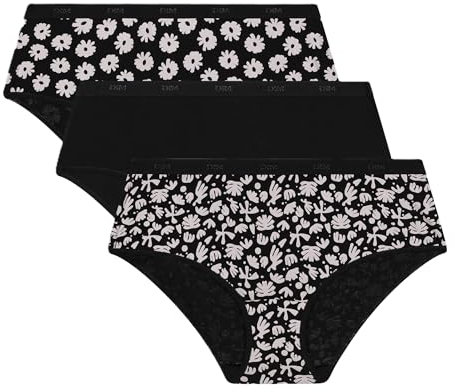 DIM Femme Les Pockets Coton Couleurs & Motifs X3 Shorty, Lot Black Bold, M EU