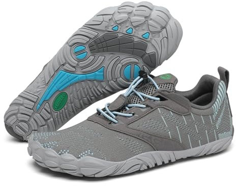 SAGUARO Femme Homme Barefoot Shoes Chaussures Minimaliste Barefoot Chaussures Pieds Nus Antidérapantes pour Gym Training Fitness Randonnée Gris,GR.39