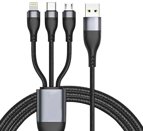 3 in 1 Charger Cable for Huawei P20 lite QC Ultra Warp Super Smartphones, Tablets & other Type C devices, 480Mbps type c wire Data Sync Braided - -3in1