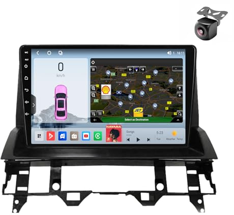 Android 14 Autoradio für Mazda 6 2002 2003 2004 2005 2006 2007 2008 GPS Navigation 9 Zoll Kapazitiver Touchscreen Auto Stereo Mit Lüfter Radio SWC RDS FM Carplay Android Auto (M200S 8core 2+32G)