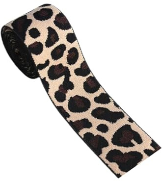 Torehueju 2 Meter 4cm breites Gummiband mit Leopardenmuster für Kleidung, Hüte, Bastelarbeiten