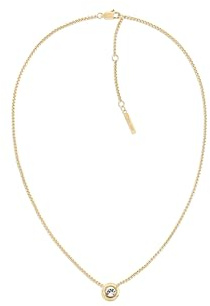 Calvin Klein Halskette aus Gelbgold für Damen Kollektion TWISTED BEZEL SOLITAIRE mit einem Charm verziert mit Kristallen - 35000770