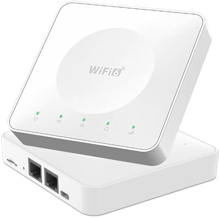Router Portatil WiFi 6 con Ranura SIM 4G / LTE,USB-C Puerto,WPA3,Plug&Play,2 Puertos Ethernet,Antena de Automóvil integrada,Wi-Fi Señal Cobertura 200 m² Compatible Varios Dispositivos de Red (WiFi 6)