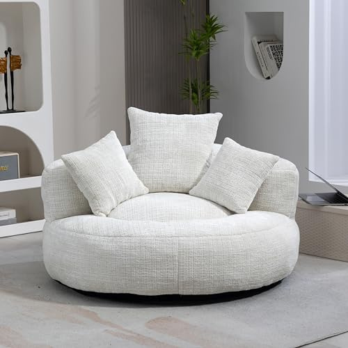 Soweiz Sofa Durable Komfort Lounger hohen Rücken Sitzsack Stuhl Couch mit DREI Kissen für Erwachsene und Kinder, Single Gaming Sofa Stuhl für Schlafzimmer, Büro (Beige)