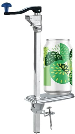 Heavy Duty Manual Can Opener Stainless Steel Adjustable Bench Top Tool for Commercial Kitchens & Home Use Silver 48cm/18.5in