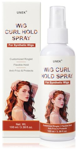 UNEK Spray boucles pour perruque synthétique – Fixation légère | Définit les boucles, réduit les frisottis et maintient une tenue souple sans effet collant ni résidu.