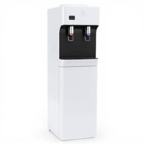 Royal Swiss® Fontaine à Eau Chaude et Froide avec Mini Réfrigérateur – Distributeur d’Eau 18,9L Top Loading – Refroidisseur Eau 6–10°C & Chauffe-Eau 85–90°C – Sécurité Enfant – Blanc