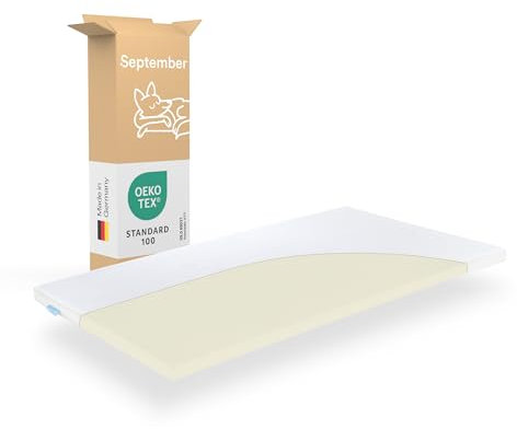 September Viscoschaum Topper 90 x 210 x 5 - RG50 Memory-Foam Weich - Made in Germany - Oeko-Tex - 60° Grad waschbar - 90x210