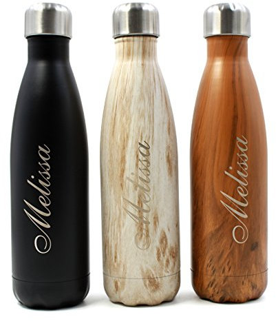 FunnyGuys Bouteille isotherme à double paroi en acier inoxydable - 500 ml - Personnalisable, Granit jaune.