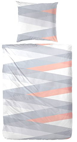 Primera Seersucker Soft Bettwäsche 213039 100% Baumwolle in orange grau 155x220 + 80x80 cm