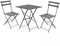Oviala Table de Jardin et 2 chaises Acier Gris