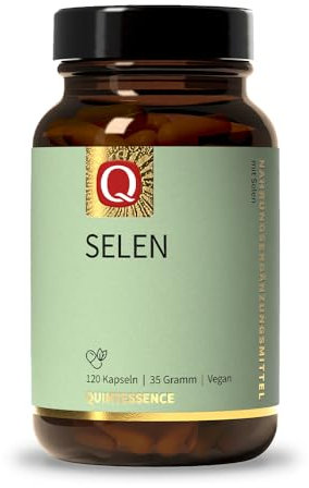 Quintessence Selen hochdosiert - 120 x Kapseln, Selen 200µg pro Kapsel, aus Natriumselenit, 100% Reinstoffqualität, Vegan & ohne künstlichen Zusätze, Produziert in Deutschland