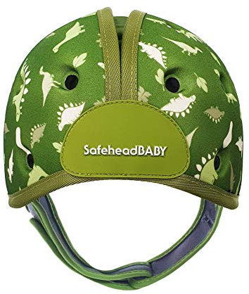 SafeheadBABY Casco di sicurezza per bambini pluripremiato per gattonare e camminare Caschi di protezione per la testa del bambino Traspiranti ed espandibili - Dino Verde