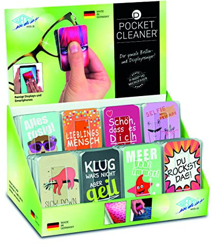 PocketCleaner - Brillen- und Displayreiniger, 1 St. (Rot - DU ROCKST DAS!)