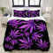 TONKSHA Bettwäsche-Set,Mikrofaser,Lila Marihuana Cannabis Blatt drucken,1 Bettbezug 135x200 + 2 Kopfkissenbezug