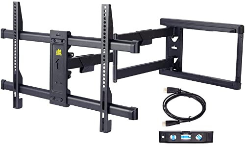 FORGING MOUNT Corner TV Wall Mount Long Extension TV Mount Bracket Full Motion with 30 inch Long Arm for Corner/Flat Installation fits 37 to 75 Flat/Curve TVs, VESA 600x400mm Holds up to 99lbs