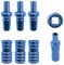 Shisha King® Schlauchadapter Schlauchanschluss Erweiterung Set inkl. Kugel Universal Alu mit Schliff | Wasserpfeife Hookah Zubehör Schlauch Adapter Anschluss Ventil (3er Packung, blau)