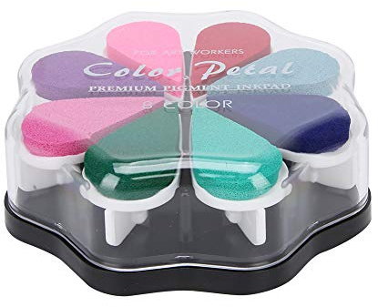 Garosa 8 Farben Stempelkissen Bunt, Stempelkissen Kinder Fingerstempel Craft Ink Pad Stempelkissen für Art Schedule Book Scrapbook(#2)