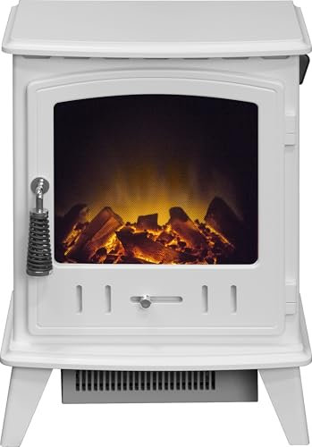 Adam Aviemore Electric Stove in Pure White Enamel