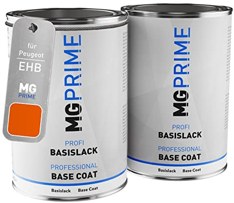 MG PRIME Peinture voiture Kit pot à pulvériser pour Peugeot EHB Orange Corail/Corail Orange sous-couche + base 2.0 litres 2000ml