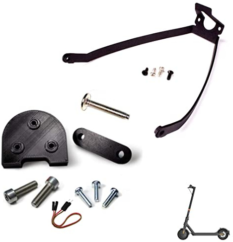 Myfuturshop® Support de garde-boue arrière avec roues de 10 pour trottinette Xiaomi 1S, Essential et Pro 2. + Kit élévateurs chevalet et garde-boue. (Noir)