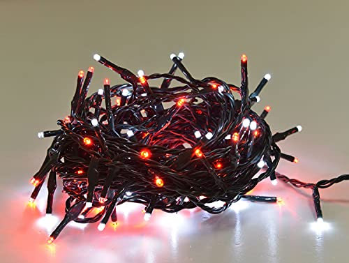 Guirlande de Noël lumineuse extérieure 34 m, 480 LED rouges et LED blanc flash