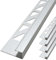 Dalsys 5x Fliesenschiene 2,5m x 8mm Eckprofil Quadratprofil Aluminium (eloxiert) Chrom glänzend, Fliesenprofil