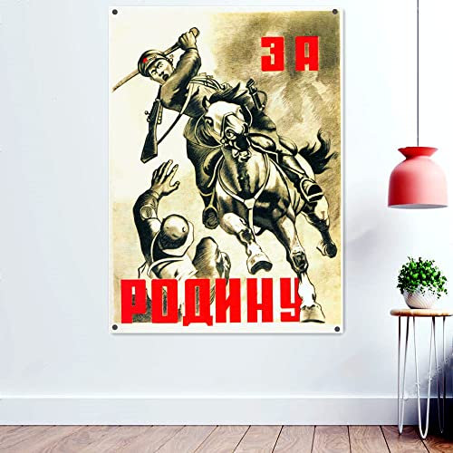 Poster Kill the Enemy Sowjet Defense War, dekoratives Banner, The Great Sowjetunion, CCCP UdSSR Propaganda, 96 x 144 cm