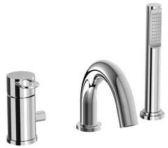 Paffoni JK047CR Miscelatore bordo vasca con “portata maggiorata” con bocca e aeratore M28x1 (3 fori)