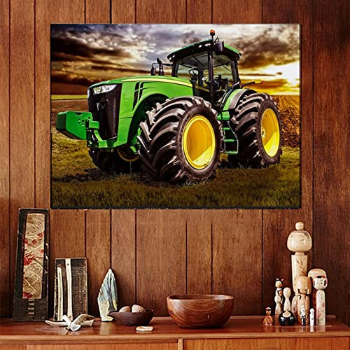 LXTOPN Leinwandbild Maschin Traktor Bilder,Landwirtschaft Ernte Landschaft Leinwand Malerei,Modern Druck Traktor leinwand Poster Dekor Kein Rahmen. (30x45cm)
